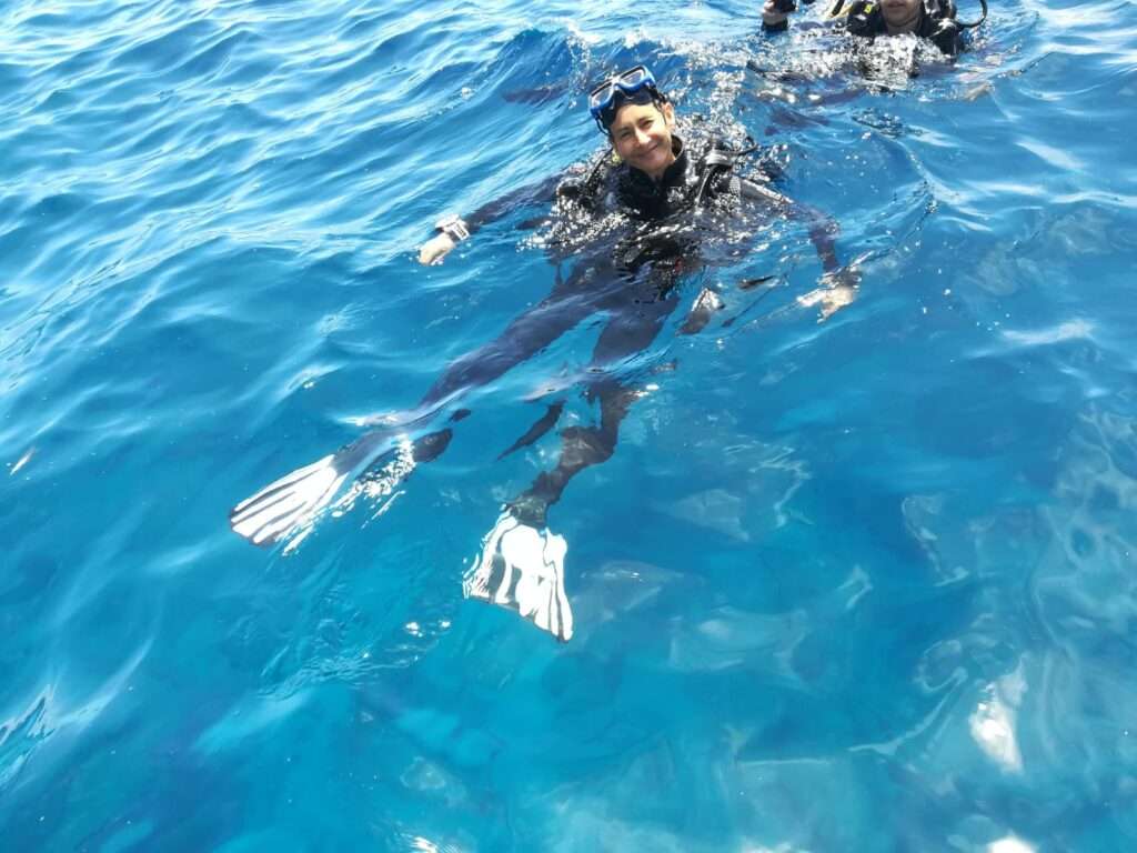 Buceadora Open Water en superficie